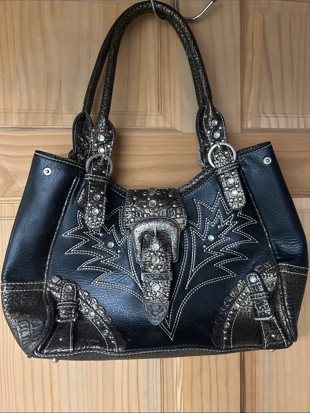 Western Rhinestone buckle purse